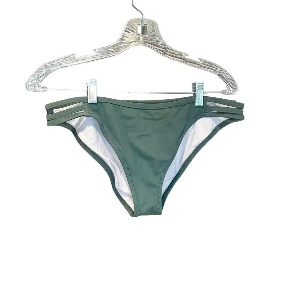 EUC Shade & Shore Bikini Bottom Strappy Sides Green Large